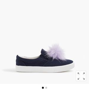 Crewcuts Girls’ Slide Sneaker Furry Pom-Pom Size 5